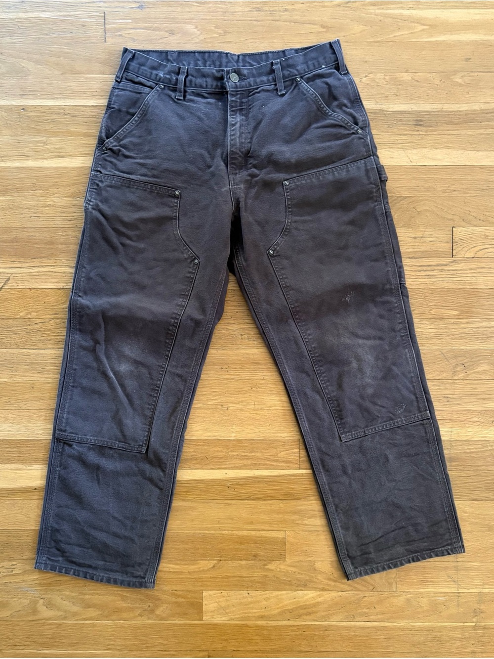 Carhartt Pants Mens 33x30 Brown Double Knee Carpenter Quilted B136 DKB Workwear